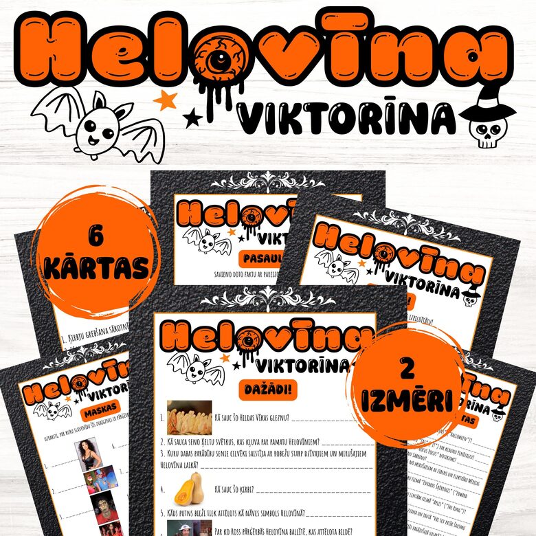 Spēle "Helovīna viktorīna", digitāls PDF fails